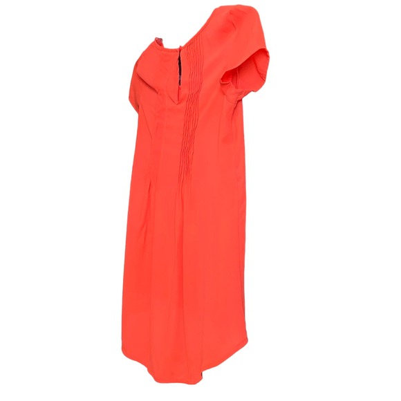 DECREE ROUND NECK, PULL-OVER BLOUSE, WOMENS, XS, ORANGE, HIGH-LOW, CAP SLEEVE - Picture 6 of 11